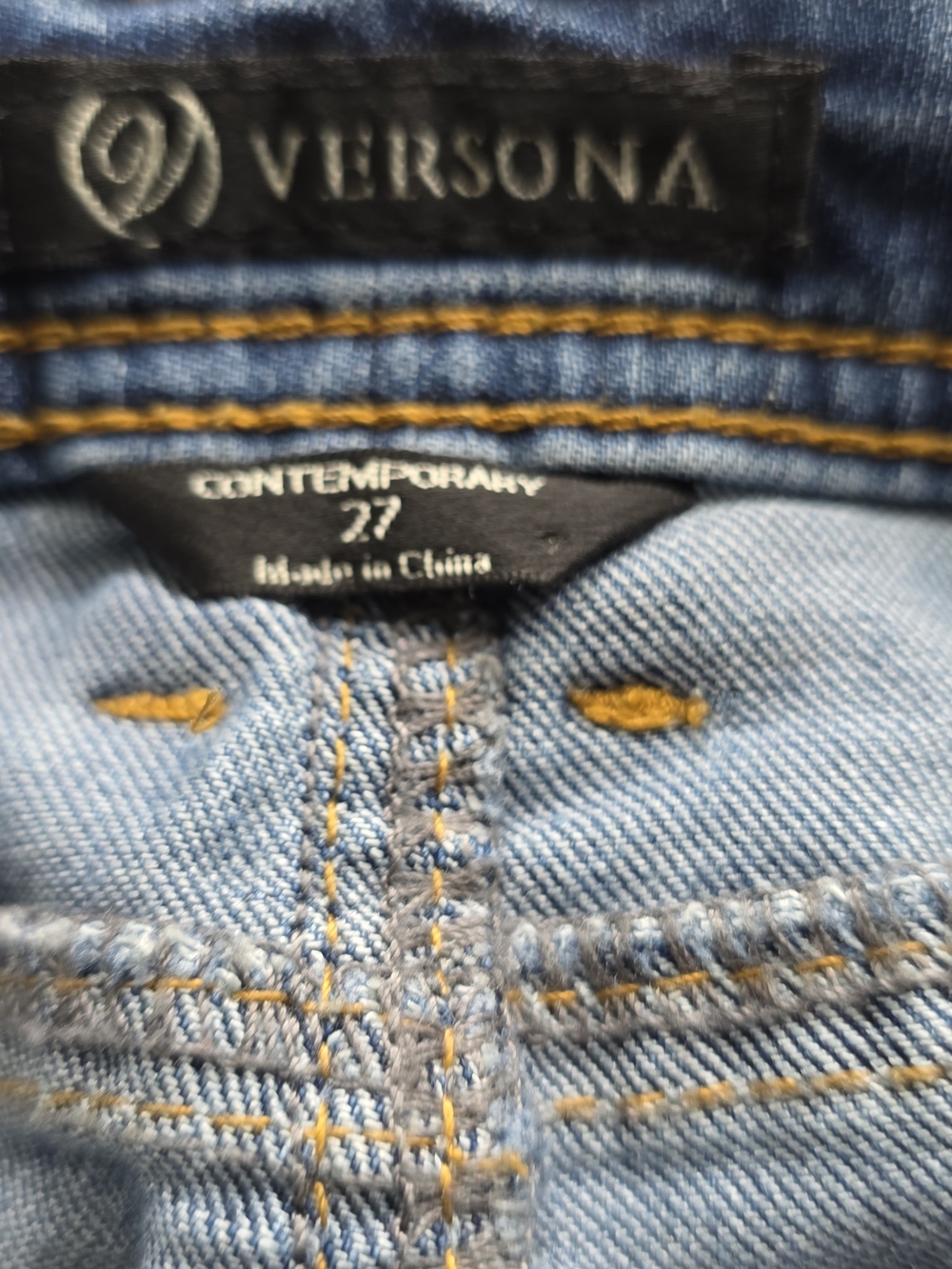 Versona Dark Blue Ruffled Hem Cropped Jeans - Picture 5 of 5